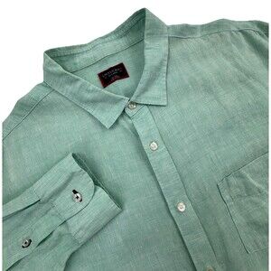 UNTUCKit Linen Shirt Mens XXL Green Button Front Long Sleeve Casual